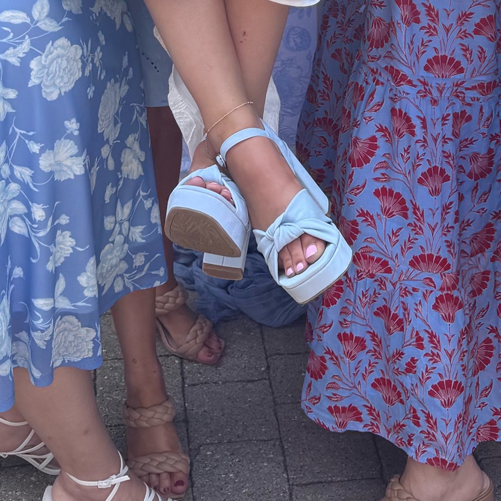 Light Blue Women's Platform Sandals - Picture 5 of 7